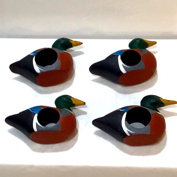 Four Mallard Duck Napkin Rings - Picture 2 of 7